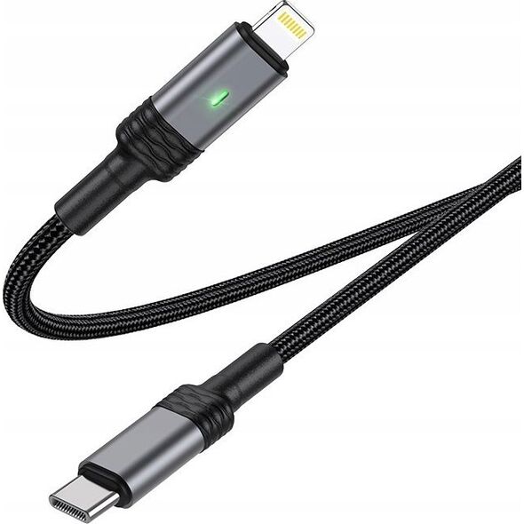 Kabel USB Borofone Borofone Kabel BU30 Lynk Smart power-off - Typ C na Lightning - PD 20W 1,2 metra czarny