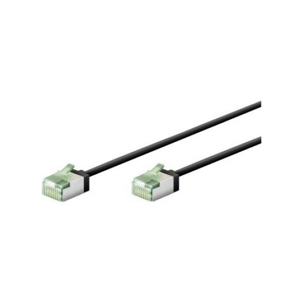 Goobay Ultra-elastyczny CAT 8.1 kabel krosowy, slim, U/FTP, czarny - Długość kabla 1 m