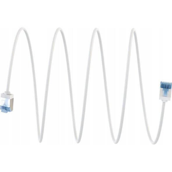 Goobay Ultra-elastyczny CAT 6A kabel krosowy, slim, U/FTP, biały - Długość kabla 0.15 m