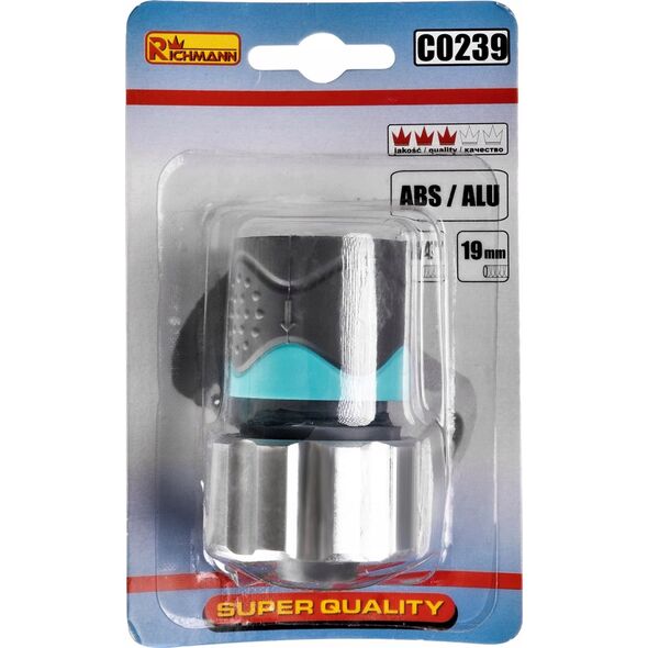 Richmann Hose connection ABS/ALU 3/4" Stop-system