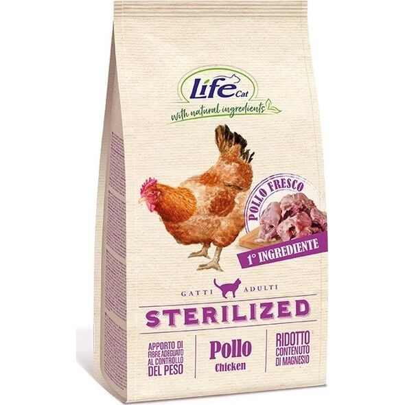 Life Pet Care Life Cat Sucha Karma dla Kota po Sterylizacji Kurczak 400g