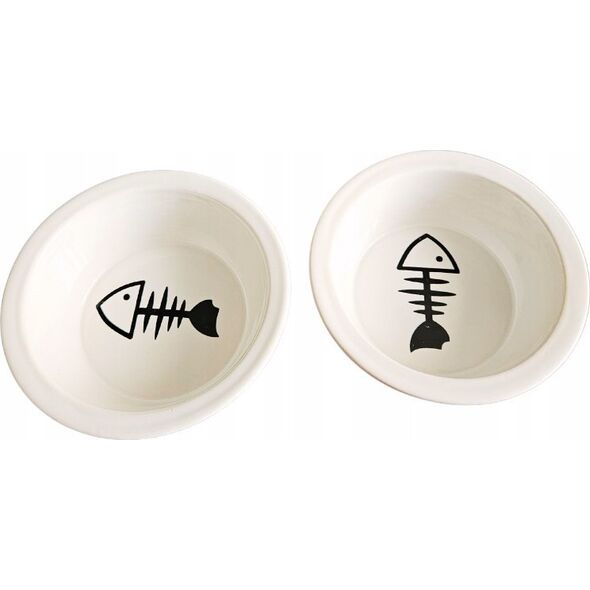 Barry King BARRY KING ZESTAW 2 MISKI                 CERAMICZNE+METALOWY STOJAK DLA KOTA 12cm