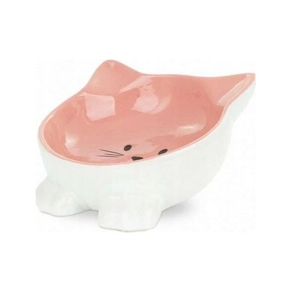 Barry King BARRY KING MISKA CERAMICZNA DLA KOTA NA   NÓŻKACH 11,5cm RÓŻOWA