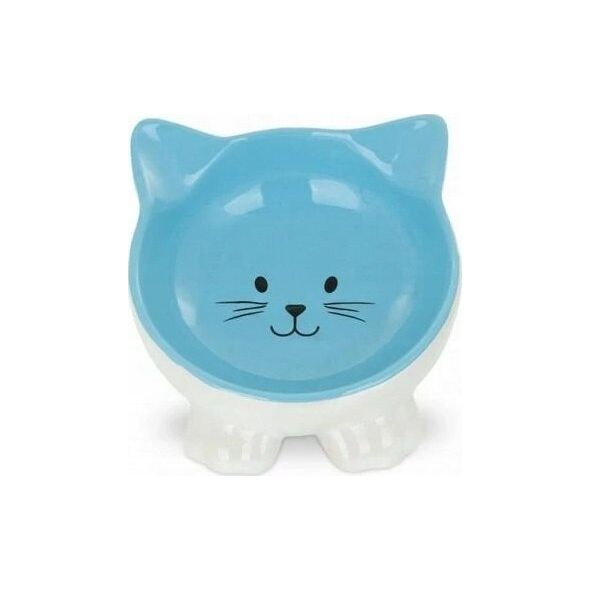 Barry King BARRY KING MISKA CERAMICZNA DLA KOTA NA   NÓŻKACH 11,5cm NIEBIESKA