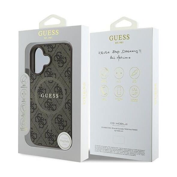 Guess Guess GUHMP16MG4GFRW iPhone 16 Plus 6.7" brązowy/brown hardcase 4G Ring Classic Logo MagSafe