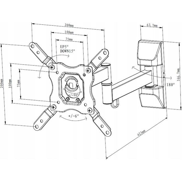 Vivanco Vivanco TV wall mount Motion BFMO 6020