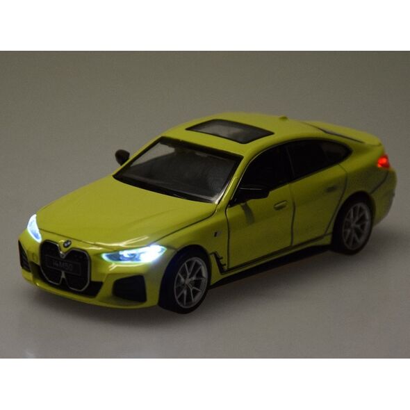 Jokomisiada Auto metalowe Elektryczne BMW i4 M50 Gran Coupe dźwięk światła ZA5044