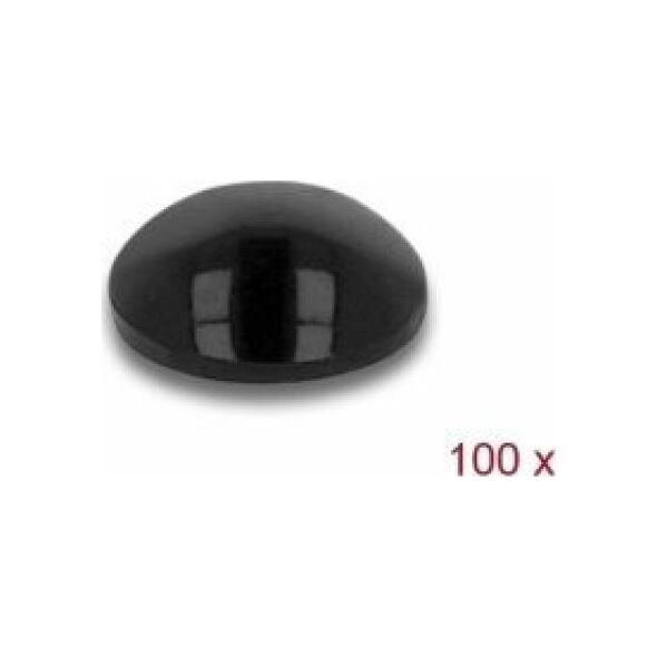 Delock Rubber feet round self-adhesive 5 x 2 mm 100 pieces black