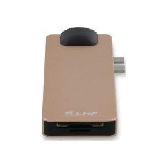 HUB USB LMP USB-C Compact Dock 4K 8 Port, HDMI, Mini-DP, Eth., USB 3.0, SD/microSD, USB-C, Alu., gold *New