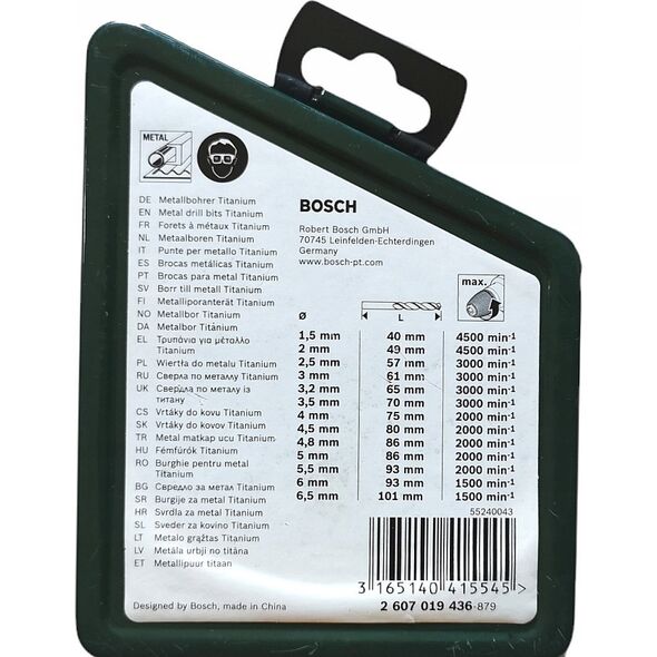 Wiertło Bosch COMPLECT HSS TIN PROMOLINE, 13 PCS