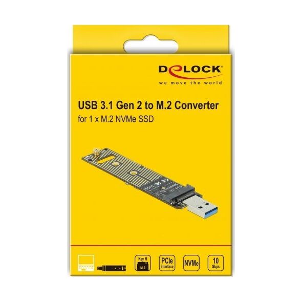 Kieszeń Delock DELOCK Konverter fur M.2 NVMe PCIe SSD mit USB 3.1 Gen 2