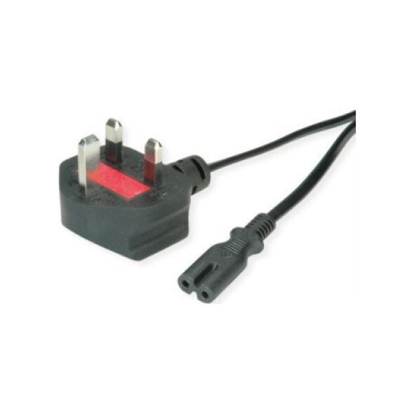Kabel zasilający Triton Kabel zasilający VALUE UK z płaskim złączem euro C7, 2-biegunowy, czarny, 1,95 m