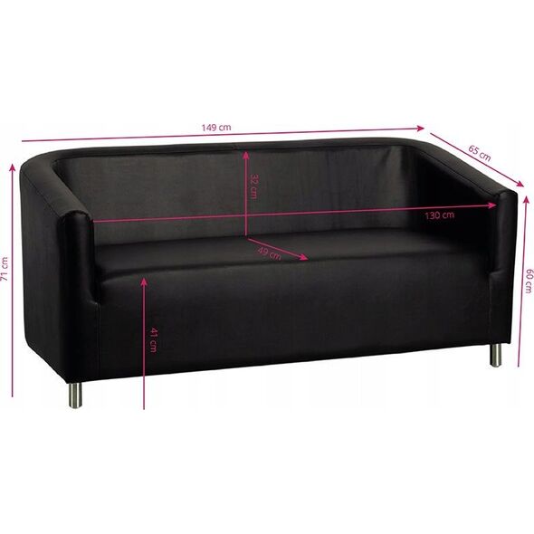 Activeshop Gabbiano sofa do poczekalni M021 czarna
