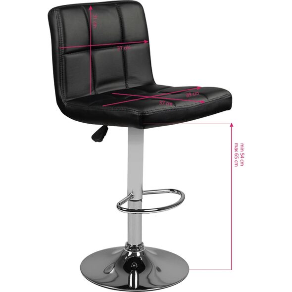 Activeshop Hoker barowy M06 pikowany regulowany czarny