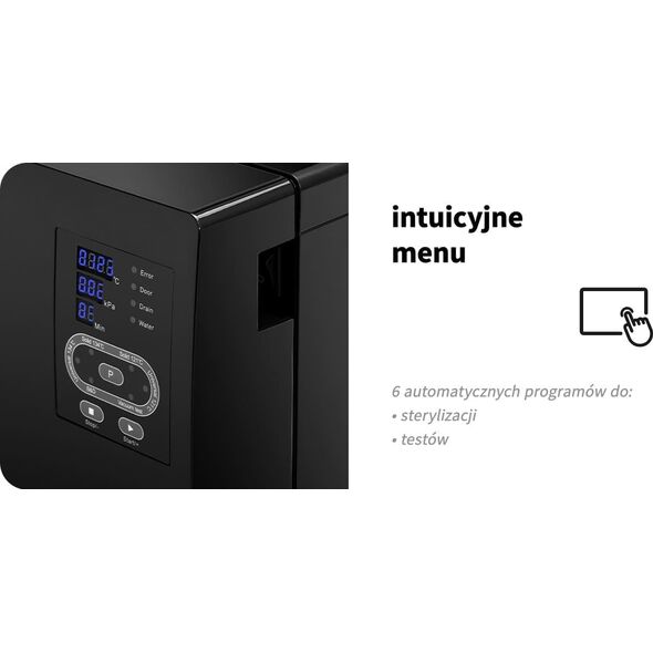 Activeshop Lafomed autoklaw Standard Line LFSS12AA LED z drukarką 12 L kl. B medyczna czarny