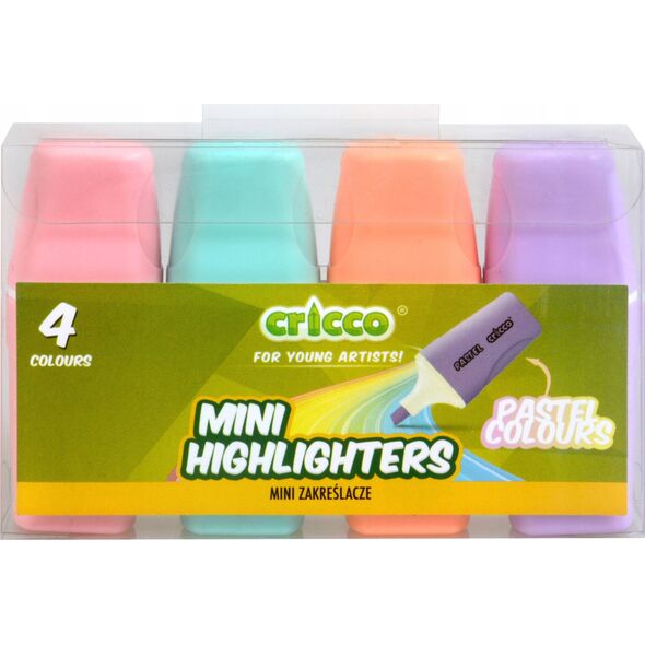 Cresco Zakreślacze mini pastel 4 kolory CRICCO