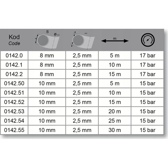 Adler ADLER PRZEWÓD PROSTY PCV 10mm * 10m ZE ZŁĄCZKAMI