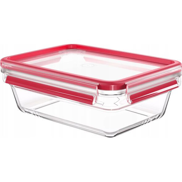 Emsa Emsa Clip&Close Glass Food Container 1,3 L  red