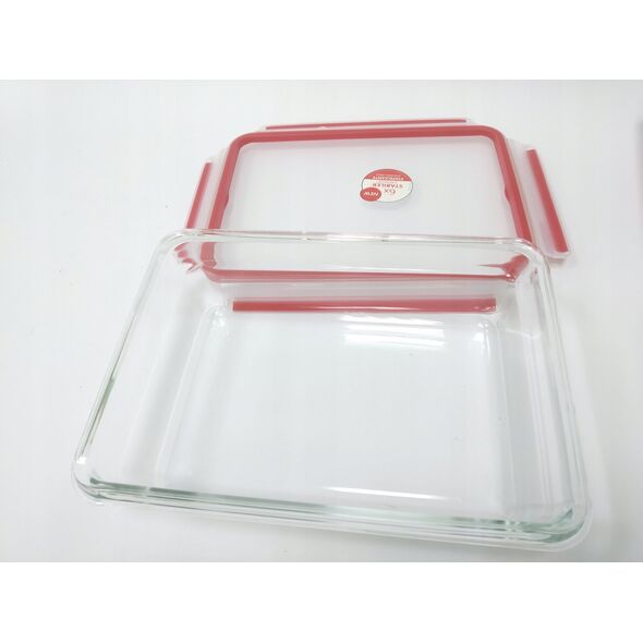 Emsa Emsa Clip&Close Glass Food Container 1,3 L  red