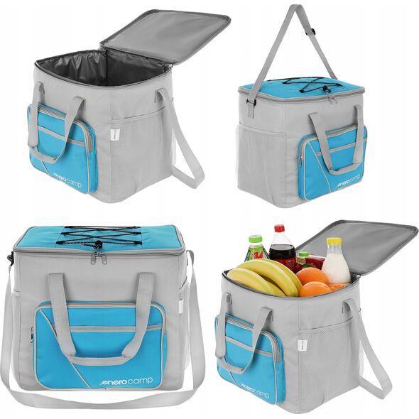 Enero Torba termiczna 36x25x33cm błekitno szara 30l Enero camp