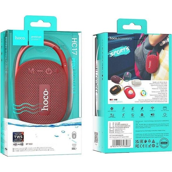 Głośnik Hoco HOCO głośnik bluetooth HC17 czerwony