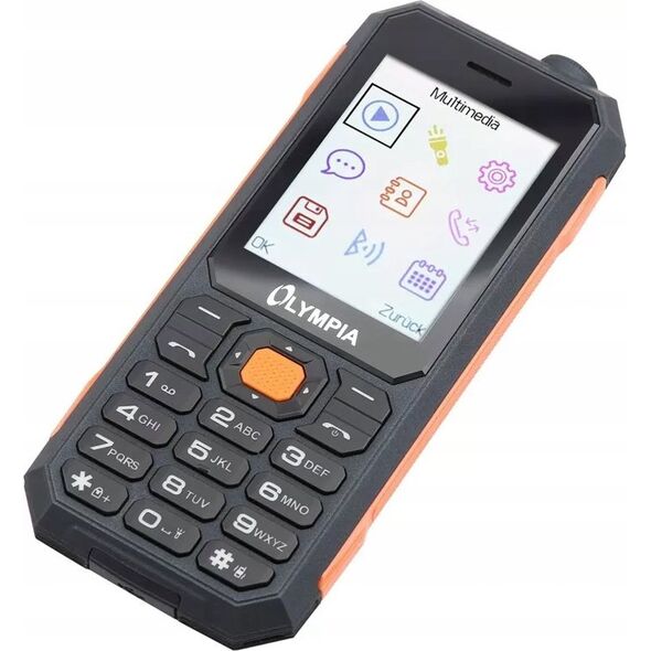 Telefon komórkowy Olympia Olympia Active Outdoor 6,1 cm (2.4") 112 g Czarny, Pomarańczowy Telefon dla początkujących