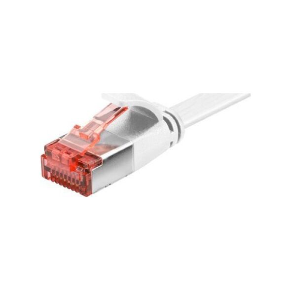 Goobay Goobay CAT 6 Flach-Patchkabel RJ-45 (M) zu RJ-45 (M) U/FTP, weiß, 500cm
