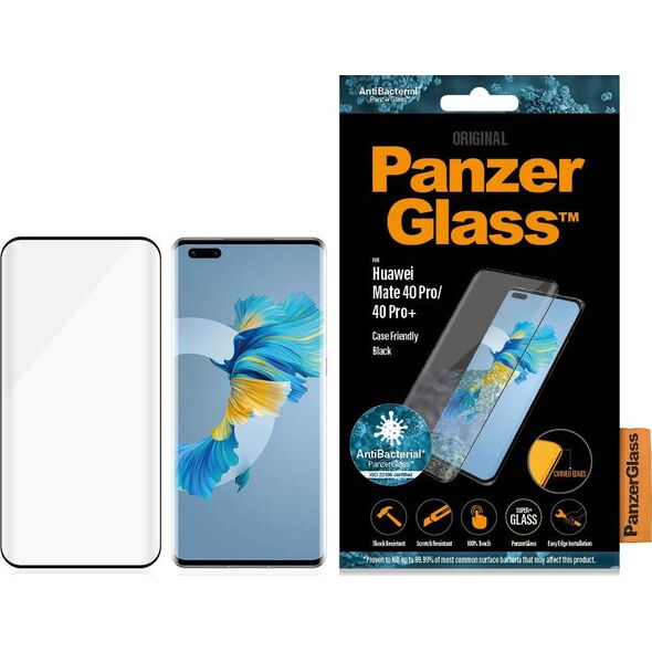 PanzerGlass PanzerGlass ™ Huawei Mate 40 Pro | 40 Pro+ | Screen Protector Glass, Huawei, Huawei - Mate 40 Pro, Huawei - Mate 40 Pro+, Dry application, Scratch resistant, Shock resistant, Anti-bacterial, Transparent, 1 pc(s)