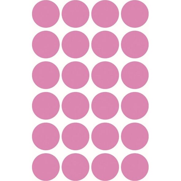 AVERY Avery 3117 Ø 18 mm, Lille format, uden belægning, 96 Etiketter, pink pink 165x85x1mm (96stk) - (96 pce pr. blister emballage)