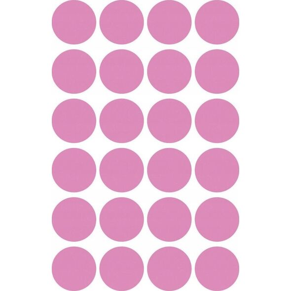 AVERY Avery 3117 Ø 18 mm, Lille format, uden belægning, 96 Etiketter, pink pink 165x85x1mm (96stk) - (96 pce pr. blister emballage)