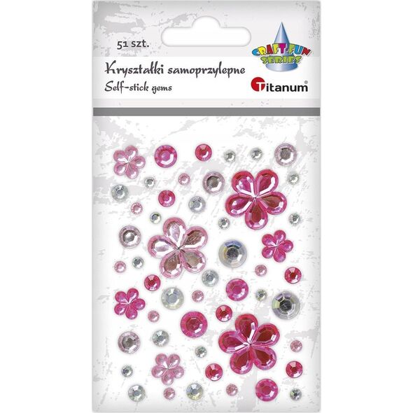 Titanum Kryształki samoprzylepne kwiaty mix 53szt