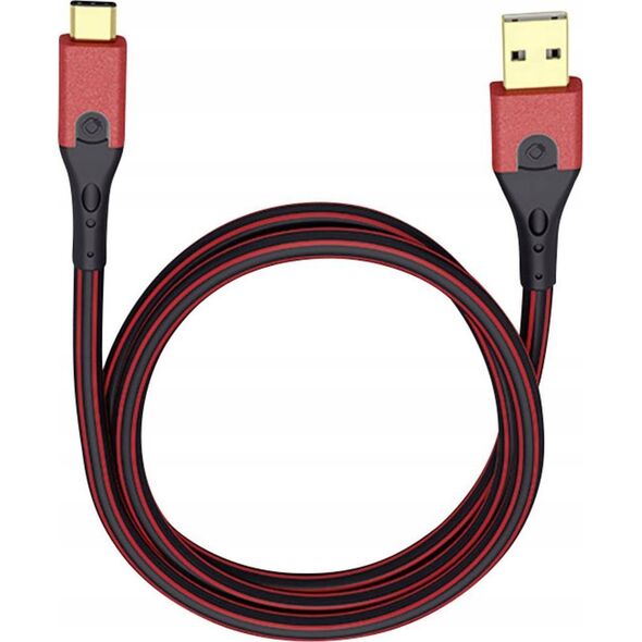 Oehlbach OEHLBACH Evolution C3, 3 m, USB A, USB C, USB 3.2 Gen 1 (3.1 Gen 1), Male/Male, Black, Red