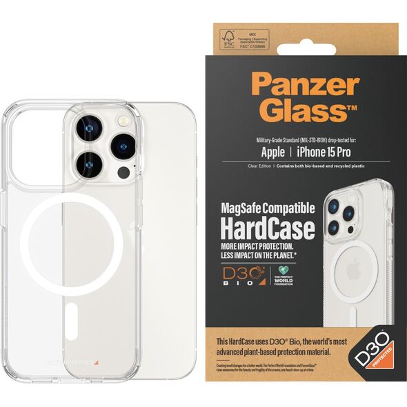 PanzerGlass PanzerGlass HardCase iPhone 15 Pro 6.1" D3O MagSafe 3xMilitary grade transparent 1181