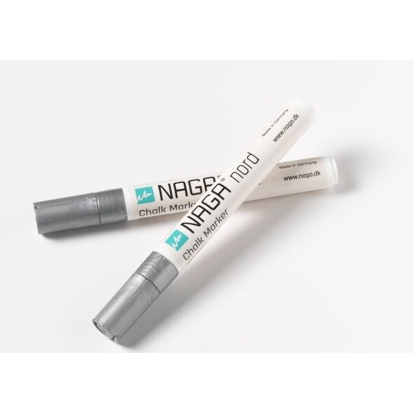 NAGA Kridtmarker naga, 4,5 mm, sølv, pakket a 2 stk