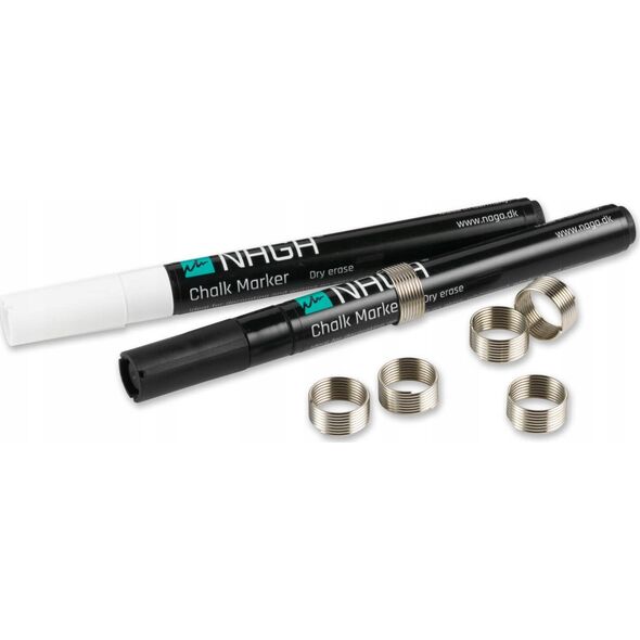 NAGA Kridtmarker naga, 4,5 mm, sølv, pakket a 2 stk