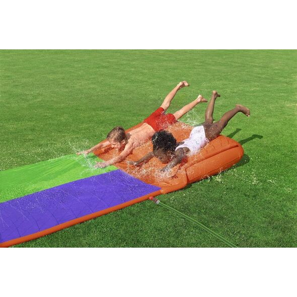 Bestway Ślizg wodny SplashCoaster dla 2 dzieci 3+ BESTWAY Tor 488cm + Spryskiwacze + Rampa