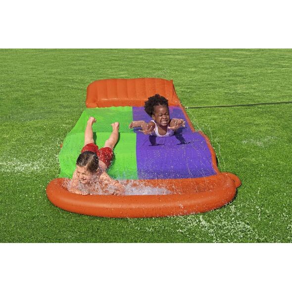 Bestway Ślizg wodny SplashCoaster dla 2 dzieci 3+ BESTWAY Tor 488cm + Spryskiwacze + Rampa