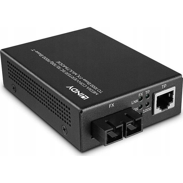 Konwerter światłowodowy Lindy Lindy 25119 konwerter sieciowy 850 nm Multifunkcyjny Czarny
