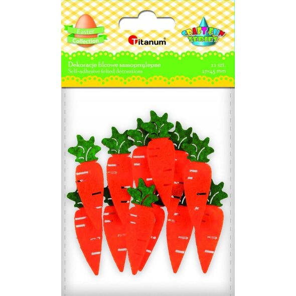 Titanum Dekoracje samoprzylepne marchewki 17x45mm 12szt