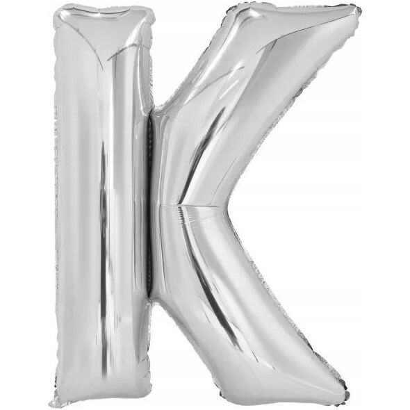 Balon foliowy litera K srebrna 63.5x86cm
