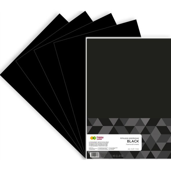 Happy Color Arkusze piankowe A3 5szt czarny HAPPY COLOR