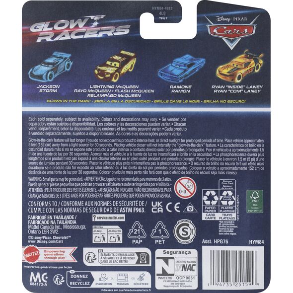 Mattel Cars. Auto ¶wiec±ce w ciemno¶ci HYM84