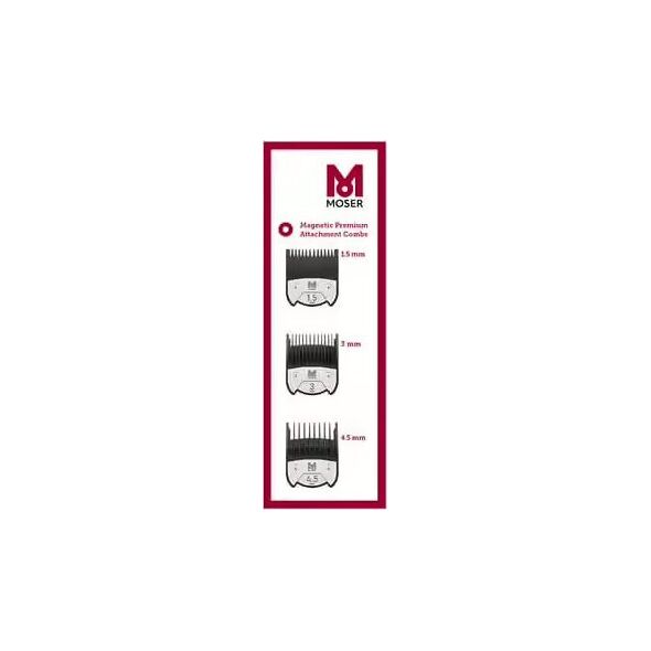 Moser MOSER 1801-7010 Magnetic attm.comb set 1,5/3/4,5mm cart.