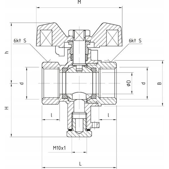 Perfexim PHA-002C ZAWOR KUL.Z PRZYL. PN30 M10x1 1/2 WW MOT