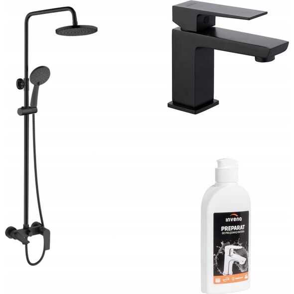 Zestaw prysznicowy Invena SHOWER COLUMN DOKOS W BATH MIXER BLACK