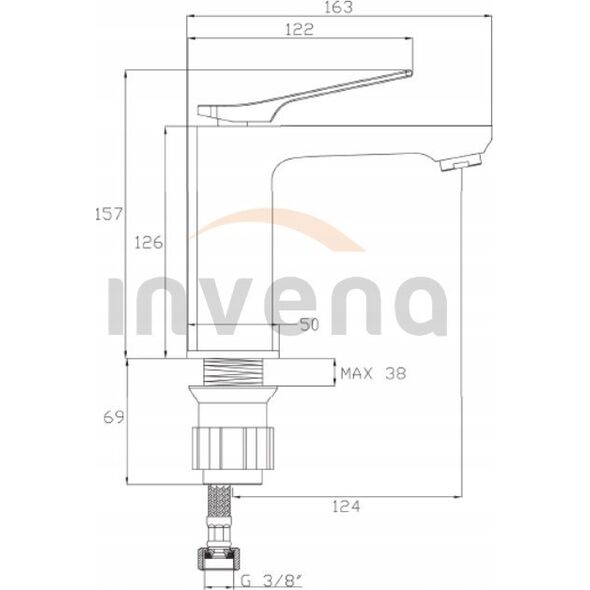 Zestaw prysznicowy Invena SHOWER COLUMN DOKOS W BATH MIXER BLACK