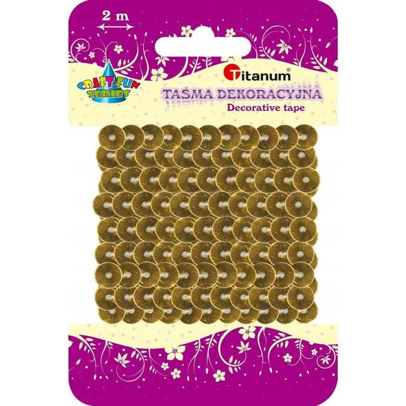 Craft with Fun Cekiny na ta¶mie 6mm 2m złote