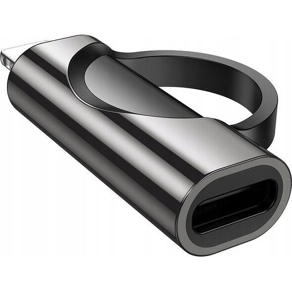 Προσαρμογέας USB Hoco Προσαρμογέας HOCO Lightning (αρσενικό) σε Τύπο C (θηλυκό) με οθόνη 2.4A 27W UA32B μαύρη 14395561 6942010000000