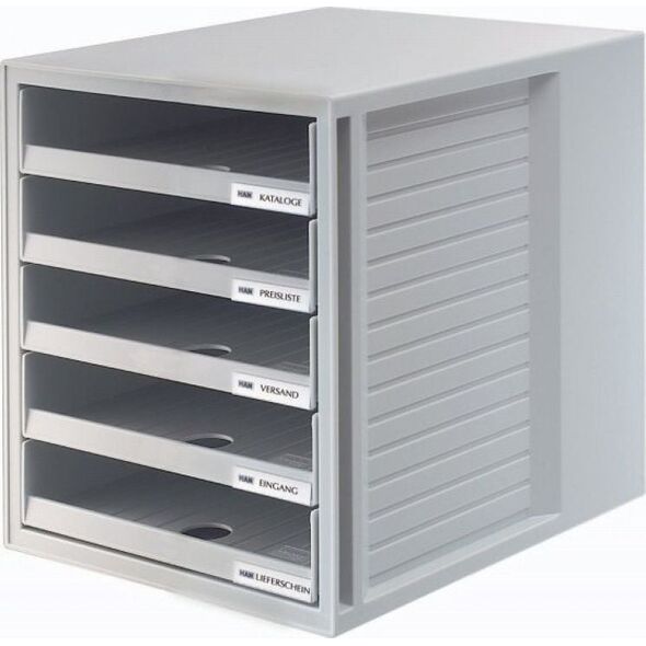 HAN ZESTAW 5 SZUFLADEK HAN CABINETSET, POLISTYREN, A4, OTWARTE, SZARY HN140111-13