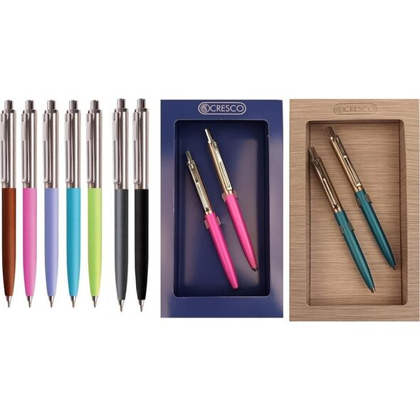 Cresco Długopis + ołówek aut, Reporter pastel Gift Box